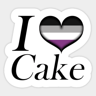 I Heart Asexual Cake Ace Pride Flag Design Sticker